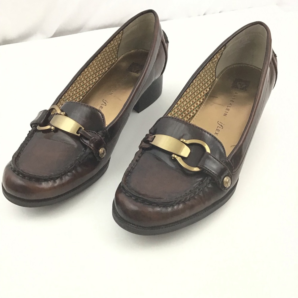 ANNE KLEIN IFLEX AKDAGNEY BROWN LOAFERS